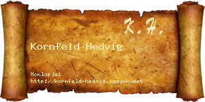 Kornfeld Hedvig névjegykártya